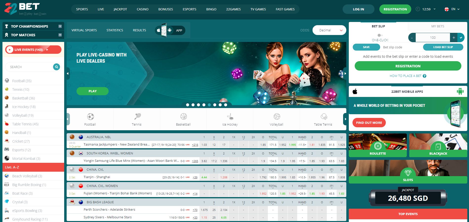 22BET - Homepage