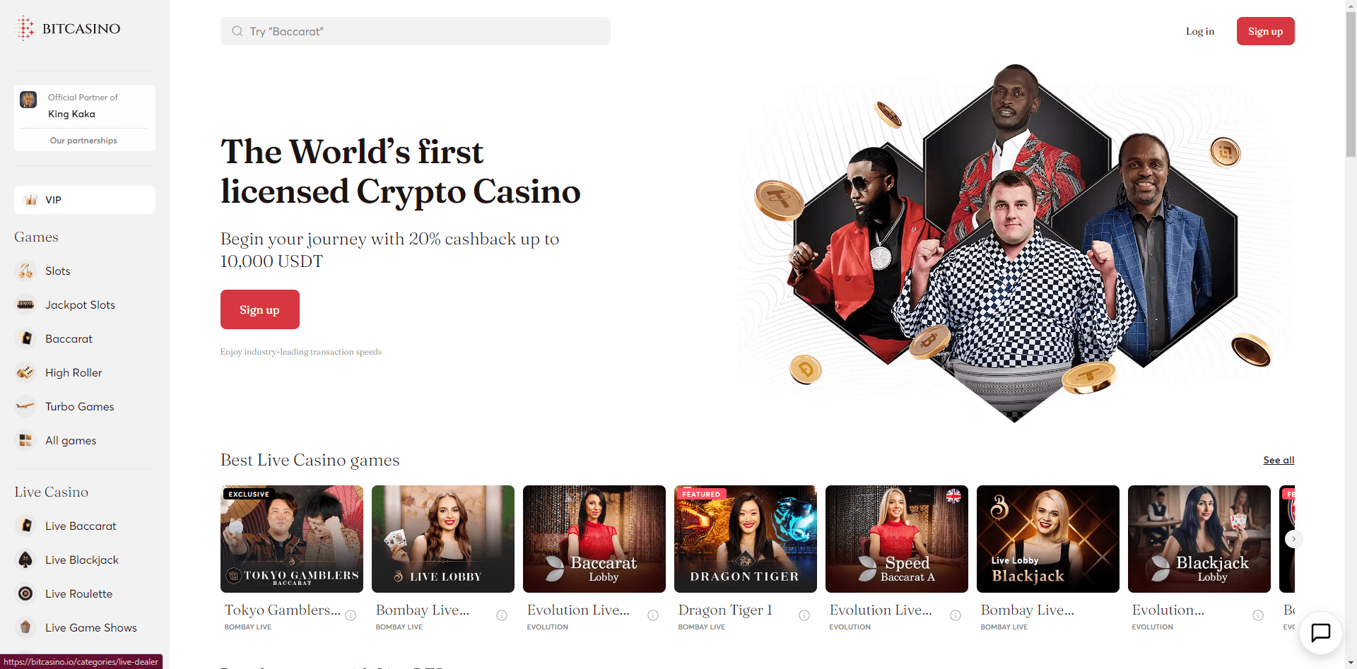 Bitcasino.io Homepage