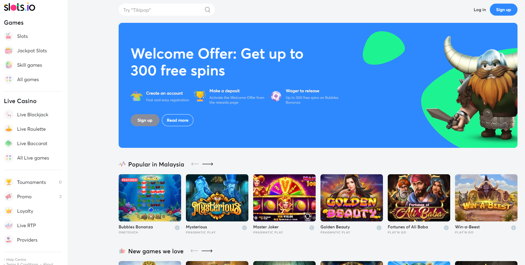 slots.io-Homepage